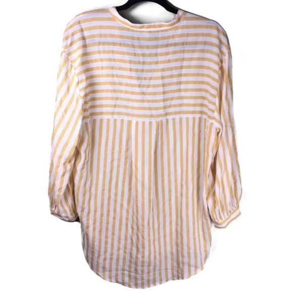 Zara Gold Striped Oversize Button Up Long Sleeve Tunic Size XS - Picture 2 of 8